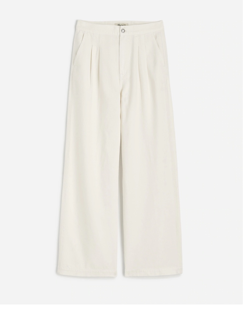 Madewell Wide-Leg High-Rise Pants in Cream